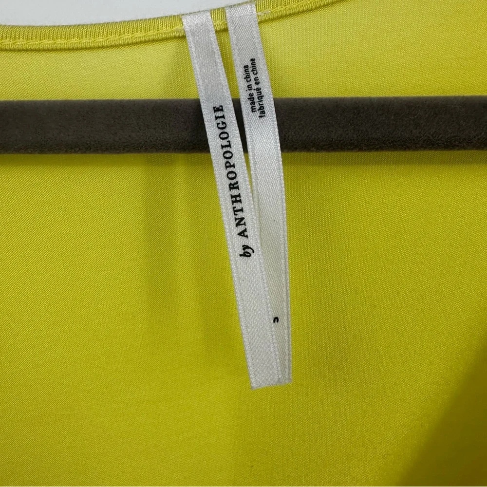 Anthropologie Yellow Sleeveless Scoop Neck Maxi Dress Womens Small Pleated N371 - Picture 4 of 10